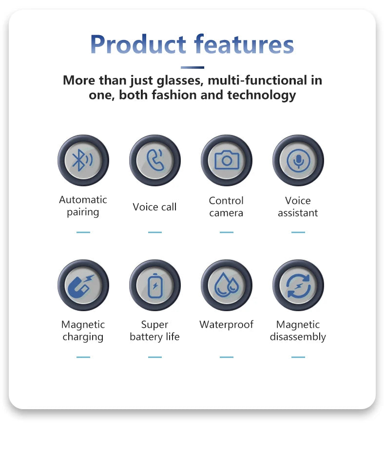 Smart Bluetooth Music Glasses for Men & Women
