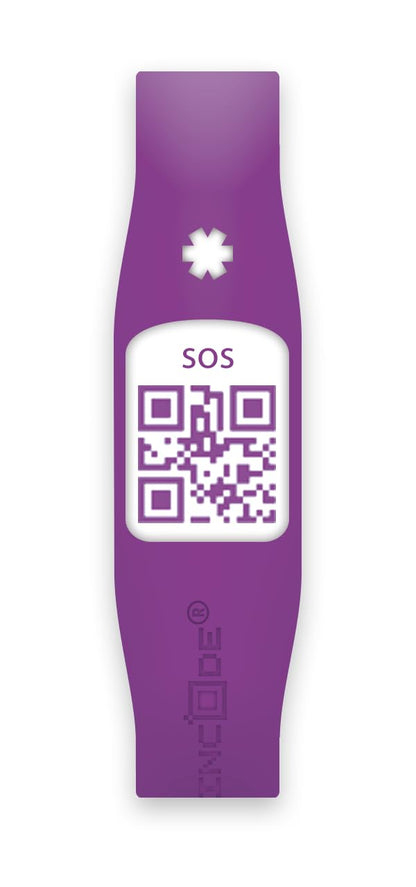 Silincode Qr SOS Silicone Wristband Emergency Aid Medical Aid Healthcare Identification Medical History Health Status Contacts Reports Alarm (M, Black)