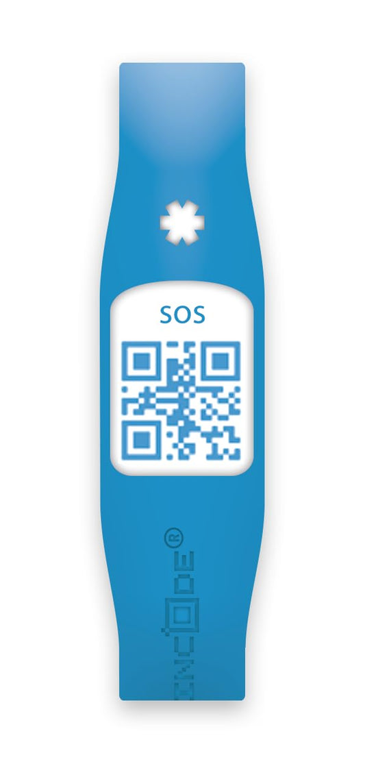 Silincode Qr SOS Silicone Wristband Emergency Aid Medical Aid Healthcare Identification Medical History Health Status Contacts Reports Alarm (M, Black)