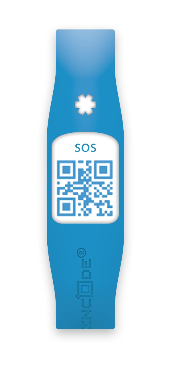 Silincode Qr SOS Silicone Wristband Emergency Aid Medical Aid Healthcare Identification Medical History Health Status Contacts Reports Alarm (M, Black)