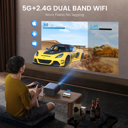 4K Projector Android 2+32G Wifi Projector Free Netflix HDR Video
