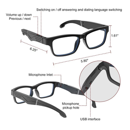 Smart Glasses, Bluetooth for Men Women Wireless