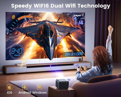 4K Projector Android 2+32G Wifi Projector Free Netflix HDR Video