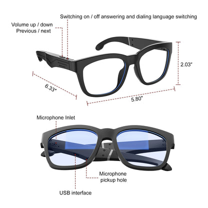 Smart Glasses, Bluetooth for Men Women Wireless