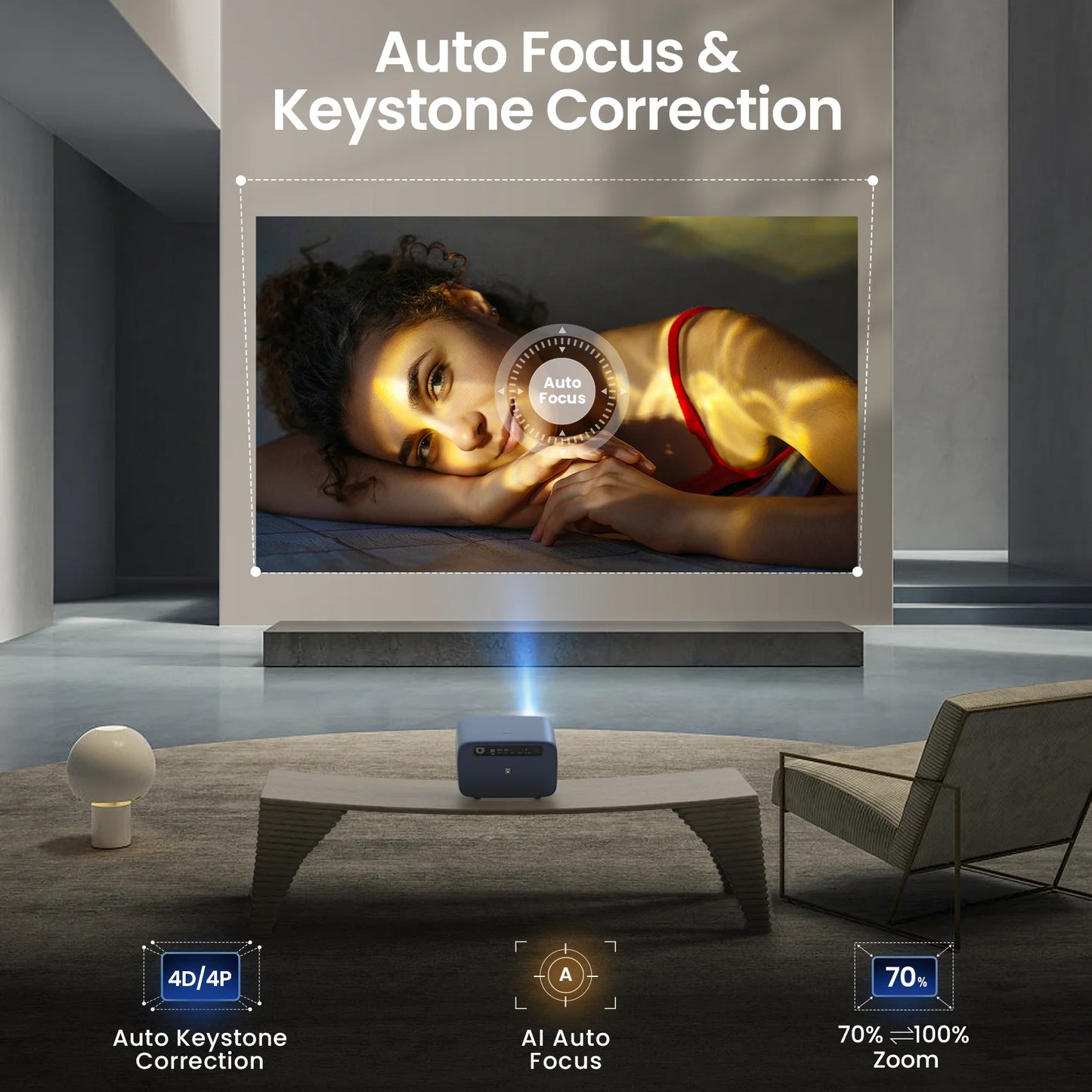 4K Projector Android 2+32G Wifi Projector Free Netflix HDR Video