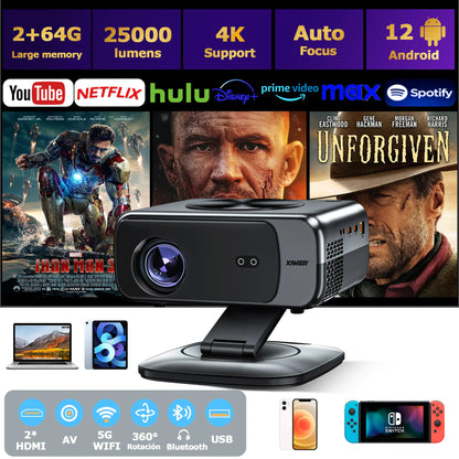 Projector 4k, 8k 64G AutoFocus Home Theater