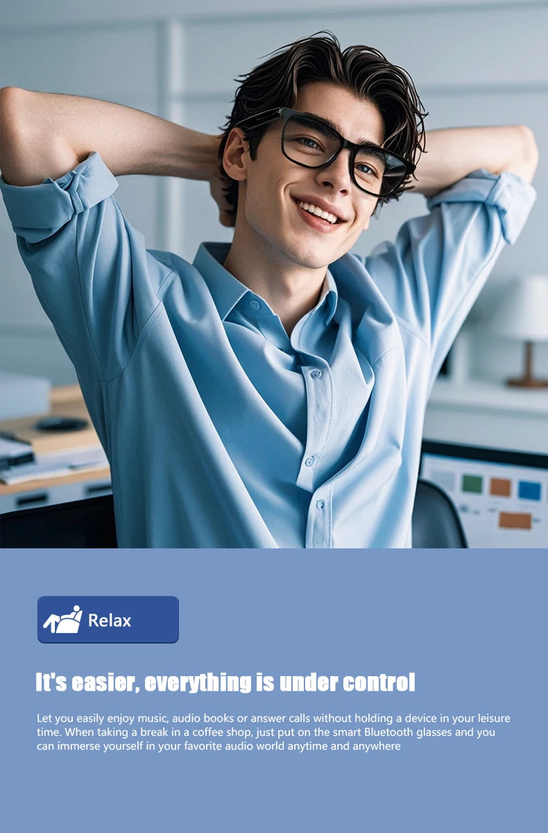 Smart Bluetooth Music Glasses for Men & Women