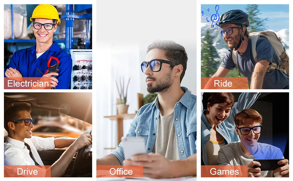 Smart Glasses, Bluetooth for Men Women Wireless