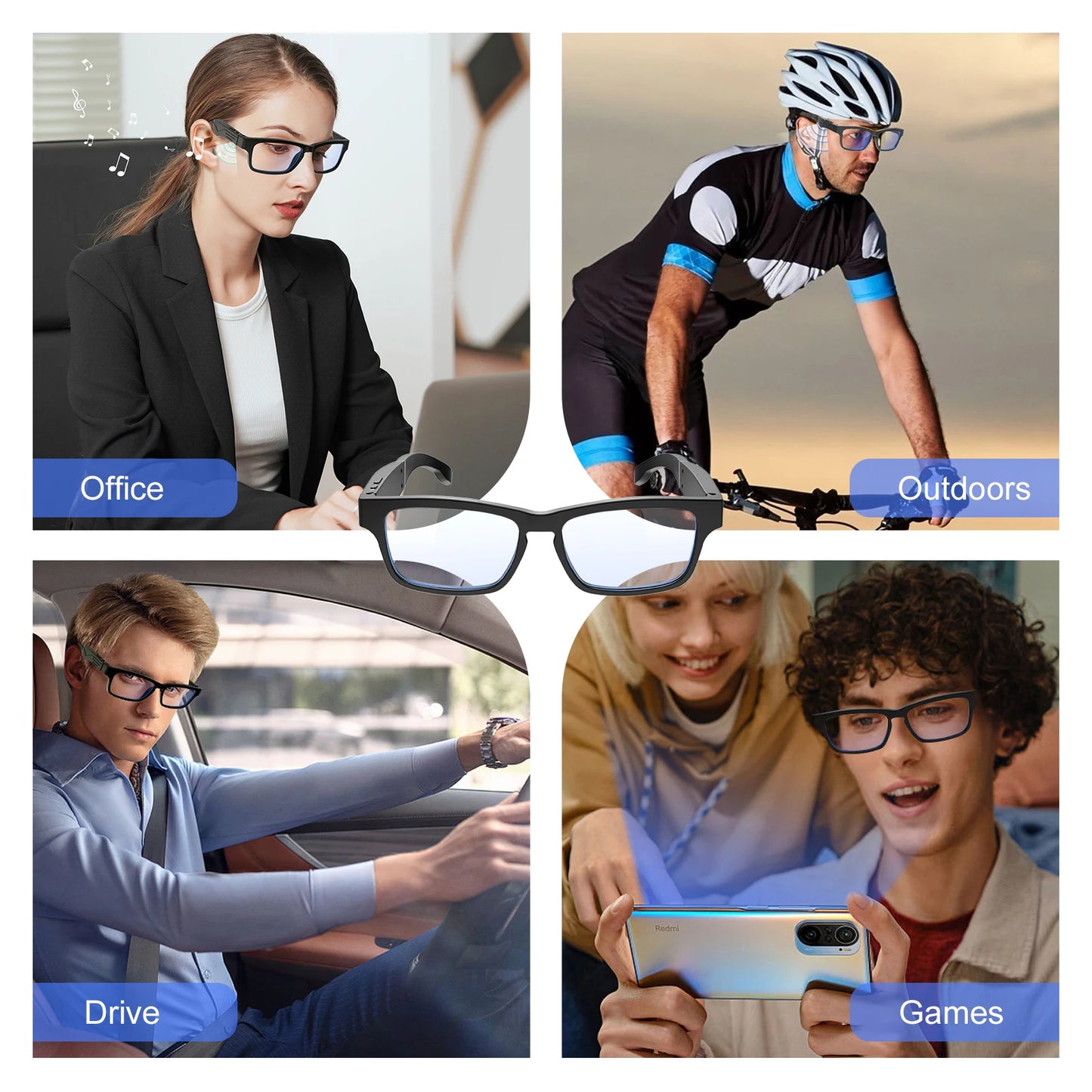 Smart Glasses, Bluetooth for Men Women Wireless