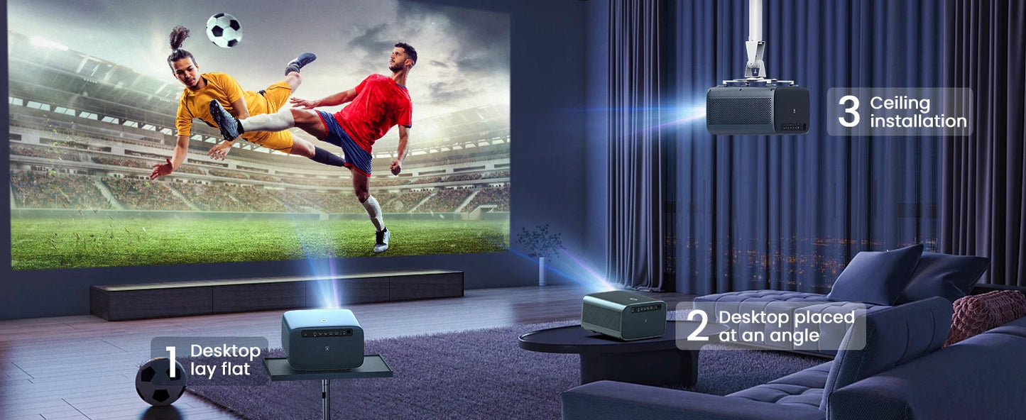 4K Projector Android 2+32G Wifi Projector Free Netflix HDR Video