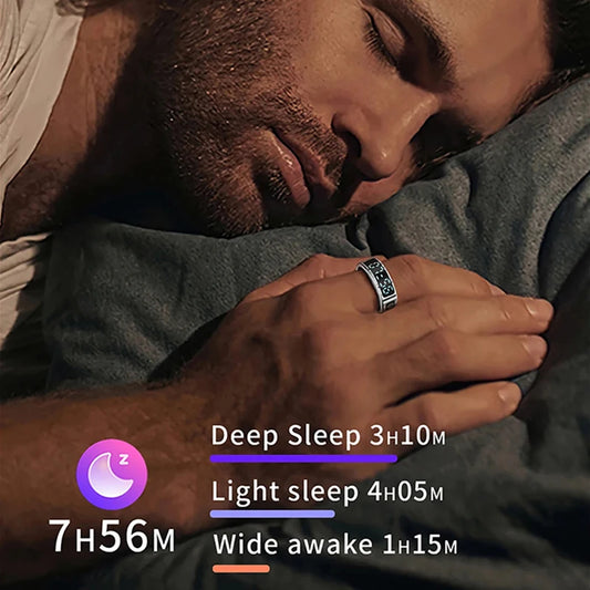 Smart Ring Men Women LED Display Heart Rate Blood Oxygen